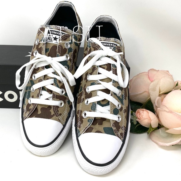 🌸Sale🌸 Converse Chuck Taylor AS Canvas Low Top Sandy Camo Womes Size 7 168088F - Picture 4 of 7